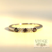 Alexandrite and Diamond Accented Platinum Ring Warm Lighting