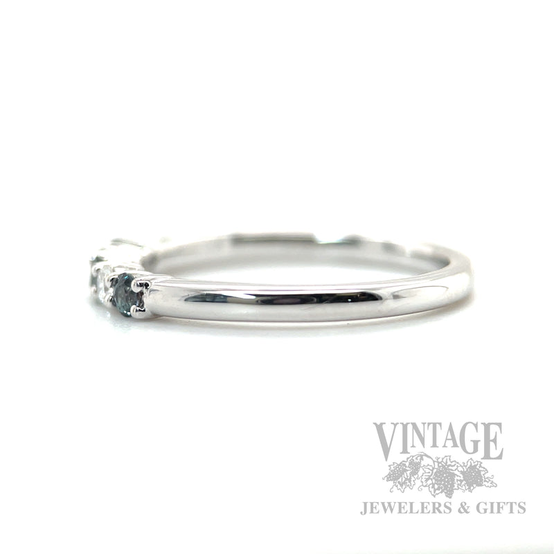Alexandrite and Diamond Accented Platinum Ring Side View