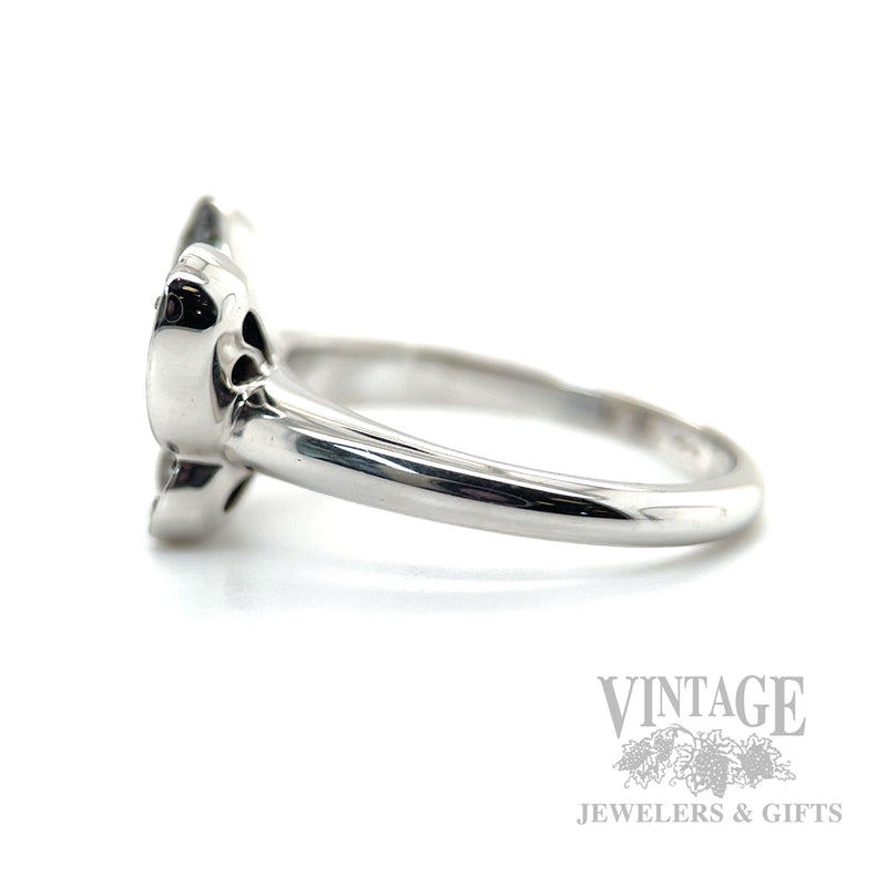 Alexandrite Butterfly 18k White Gold Ring Side View