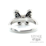 Alexandrite Butterfly 18k White Gold Ring Back View