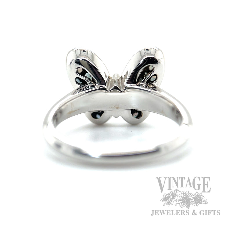 Alexandrite Butterfly 18k White Gold Ring Back View