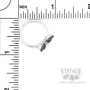 Alexandrite Butterfly 18k White Gold Ring Scale View