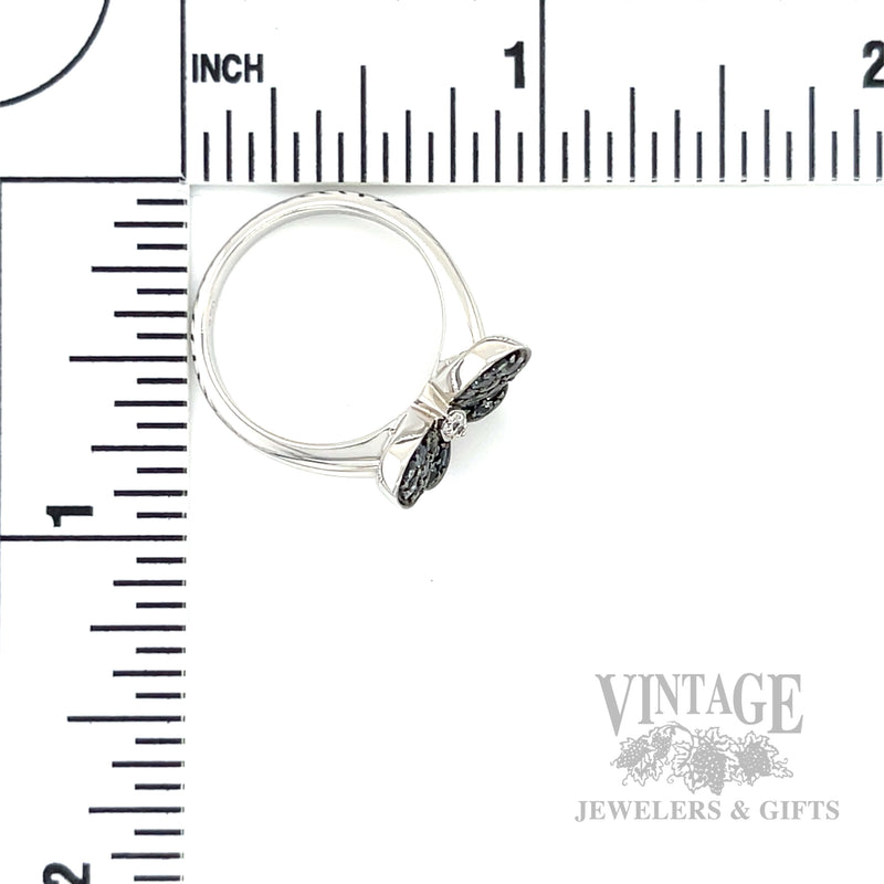 Alexandrite Butterfly 18k White Gold Ring Scale View