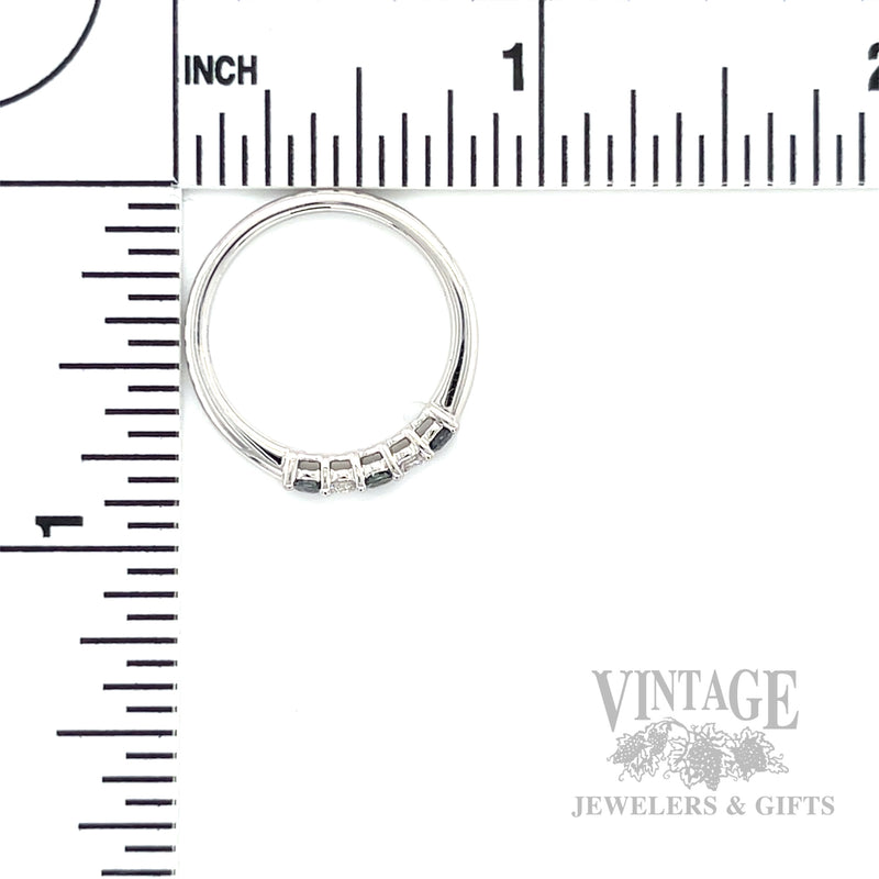 Alexandrite and Diamond Accented Platinum Ring Scale View