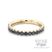 Alexandrite 14k Gold U-Cut Split Prong Ring Band Front View