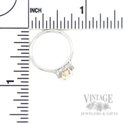 Bezeled Halo Opal 14k White Gold Ring Scale View