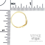 Diamond Accented Chevron 14k Gold Ring Scale View