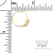 Pave´ Diamond Heart 14k Gold Ring Scale View