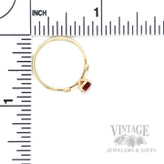 Solitaire Citrine Diamond Accented 14k Gold Ring Scale View