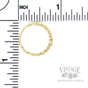 Bubble Blue Sapphire Diamond Accented 14k Gold Ring Scale View