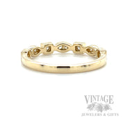 Milgrain Mixed Cut Diamond Accented 14k Gold Ring Back/Interior View
