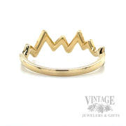 Zig Zig Diamond Accented 14k Gold Ring Back/Interior View
