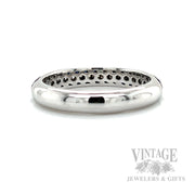 Blue Sapphire Diamond Line 18k White Gold Ring Back/Interior View