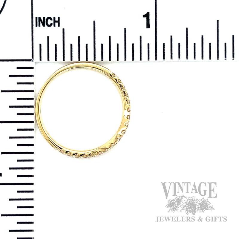 Diamond Accented 14k Gold Contour Band Scale View