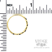 Blue Sapphire Diamond Accented 14k Gold Milgrain Ring Scale View