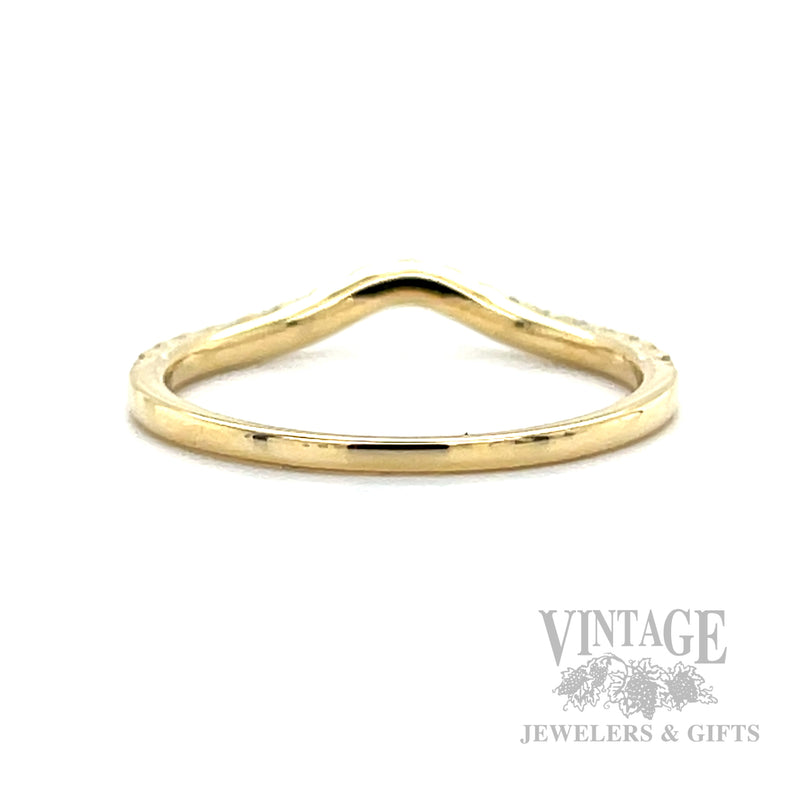 Diamond Accented 14k Gold Contour Band Back/Interior View