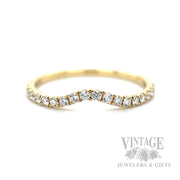 Diamond Accented 14k Gold Contour Band Detailed View