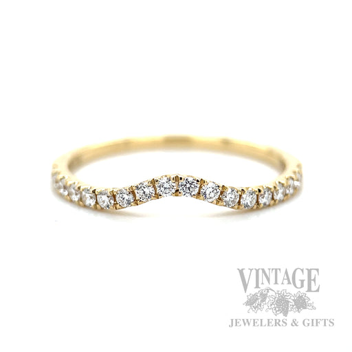 Diamond Accented 14k Gold Contour Band Detailed View