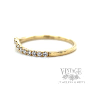 Diamond Accented 14k Gold Contour Band Side View