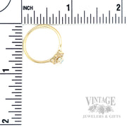 Maquise Opal Diamond Accented Halo 14k Gold Ring Scale View