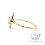 Maquise Opal Diamond Accented Halo 14k Gold Ring Side View