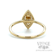 Maquise Opal Diamond Accented Halo 14k Gold Ring Back/Interior View