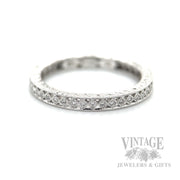 Pierced Diamond Accented Platinum Infinity Ring Detailed View