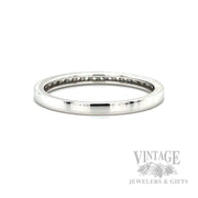 Milgrain Diamond Line 14k White Gold Ring Back/Interior View