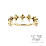 Flower Petal Diamond Accented 14k Gold Ring Back/Interior View