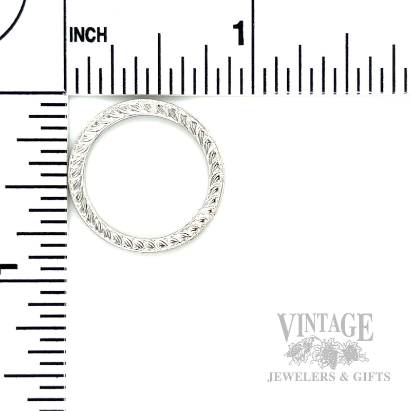 Pierced Diamond Accented Platinum Infinity Ring Scale View