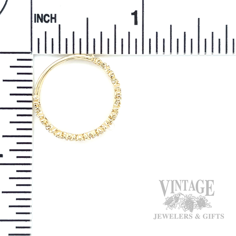 Flower Petal Diamond Accented 14k Gold Ring Scale View