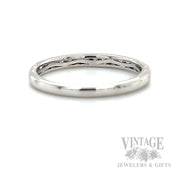 French Set Diamond Accented 14k White Gold Band Back/Interior View