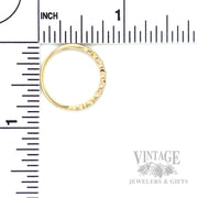 Milgrain Marquise Pattern Diamond Accented 14k Gold Ring Scale View
