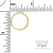 Bezeled Bubble Diamond Accented 14k Gold Ring Scale View