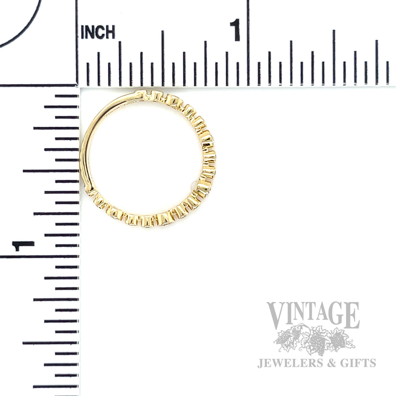 Bezeled Bubble Diamond Accented 14k Gold Ring Scale View