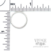 French Set Diamond Accented 14k White Gold Band Scale View