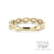 Twisted Diamond Accented 14k Gold Ring Back/Interior View
