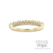 Emerald and Diamond Accented 14k Gold Ring Back/Interior View