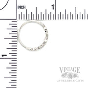 Mixed Shape Milgrain Diamond Accented 14k White Gold Ring Scale View