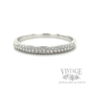 Pavé Set Diamond Accented 14k White Gold Ring Front View