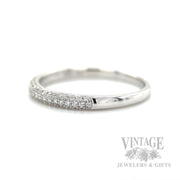 Pavé Set Diamond Accented 14k White Gold Ring Side View