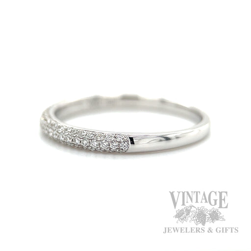 Pavé Set Diamond Accented 14k White Gold Ring Side View