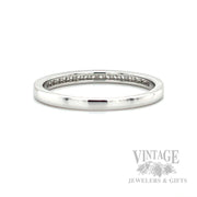 Milgrain Diamond Accented 14k White Gold Ring Back/Interior View