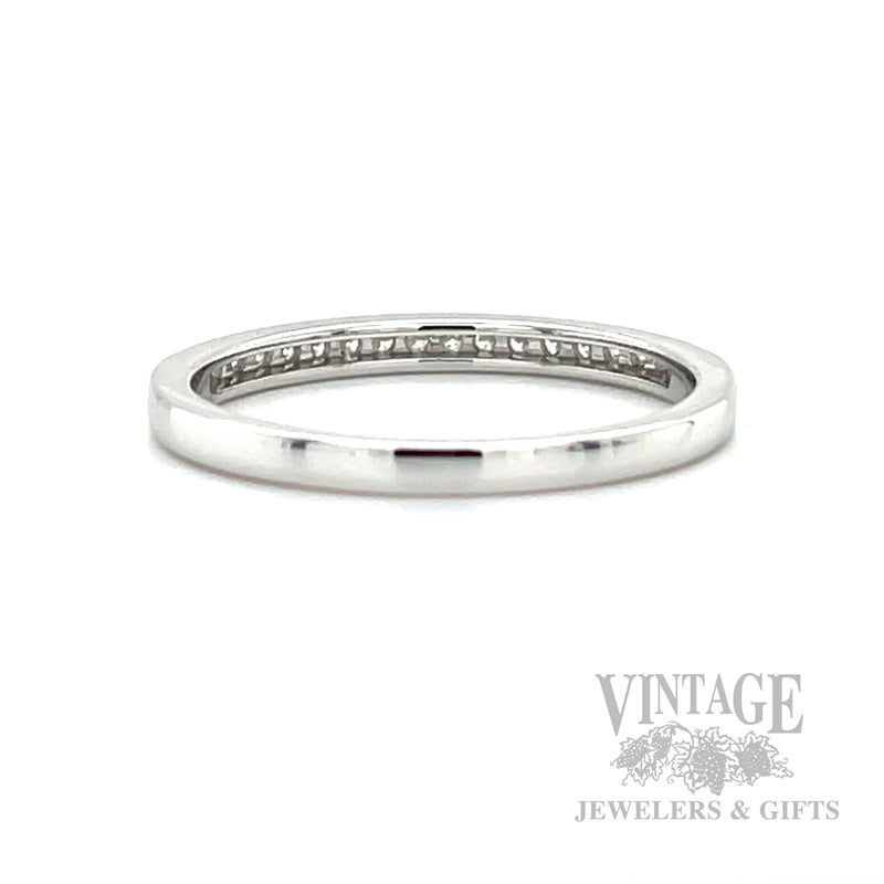 Milgrain Diamond Accented 14k White Gold Ring Back/Interior View