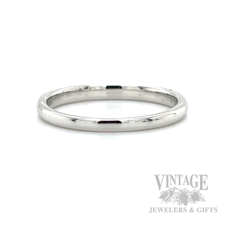 Pavé Set Diamond Accented 14k White Gold Ring Back/Interior View