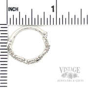 Cable Chain Diamond Accented 14k White Gold Ring Scale View
