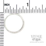 Pavé Set Diamond Accented 14k White Gold Ring Scale View