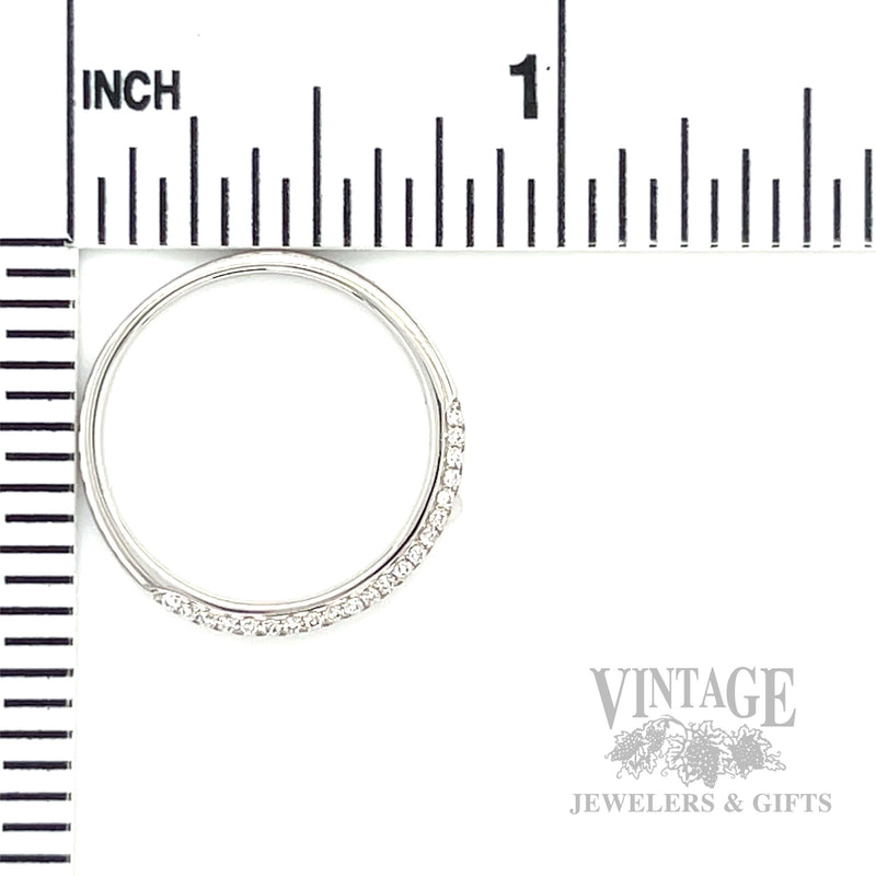 Pavé Set Diamond Accented 14k White Gold Ring Scale View