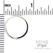 Milgrain Diamond Accented 14k White Gold Ring Scale View