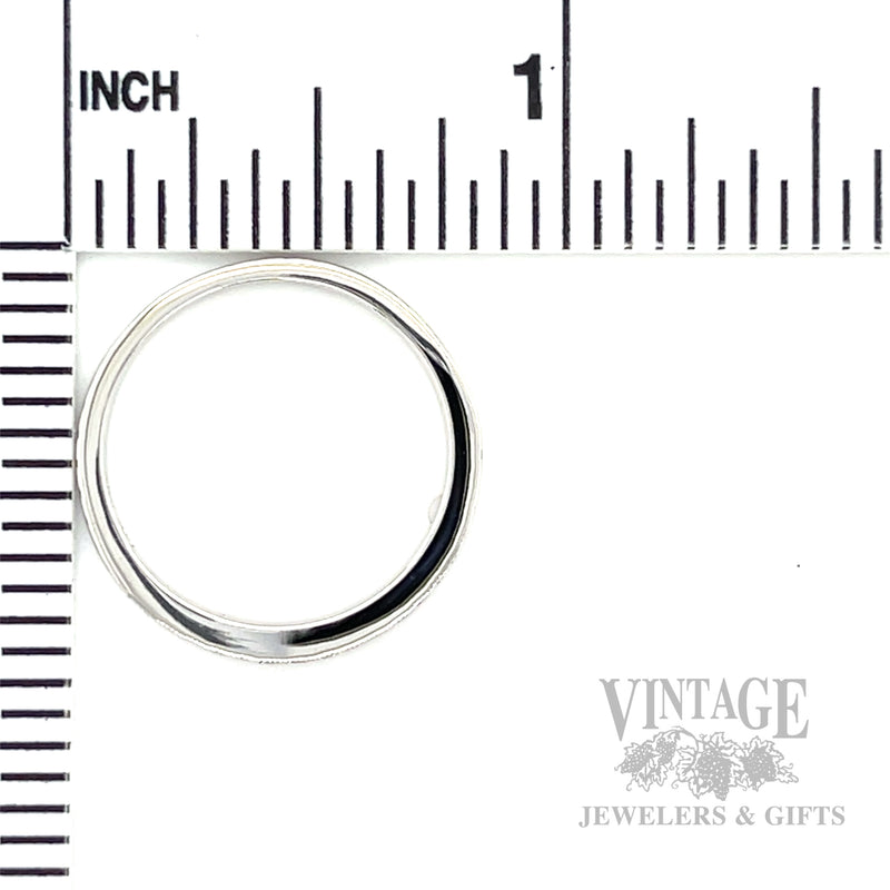 Milgrain Diamond Accented 14k White Gold Ring Scale View